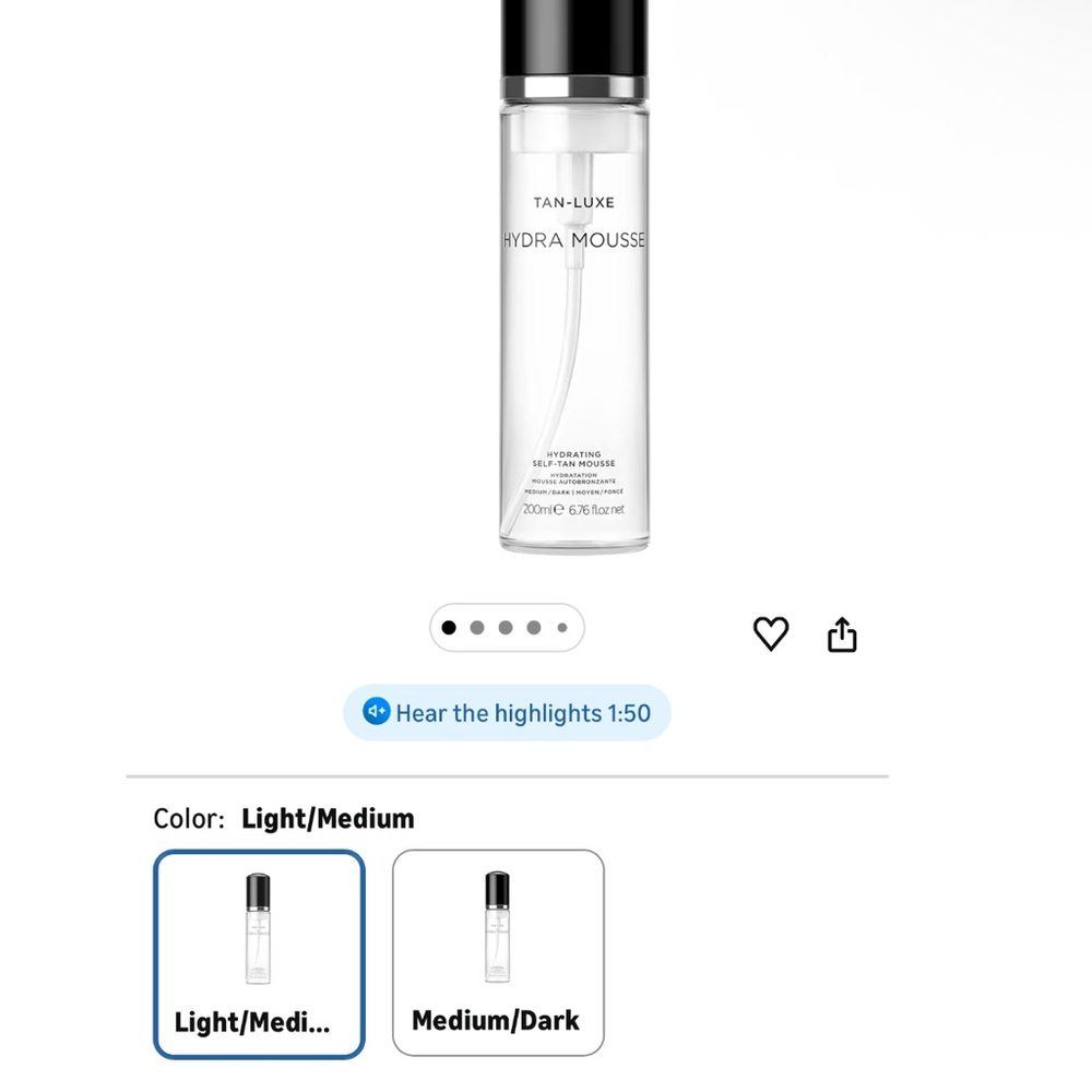 Tan-Luxe Hydra Mousse Self-Tanning Mousse - Black and White
